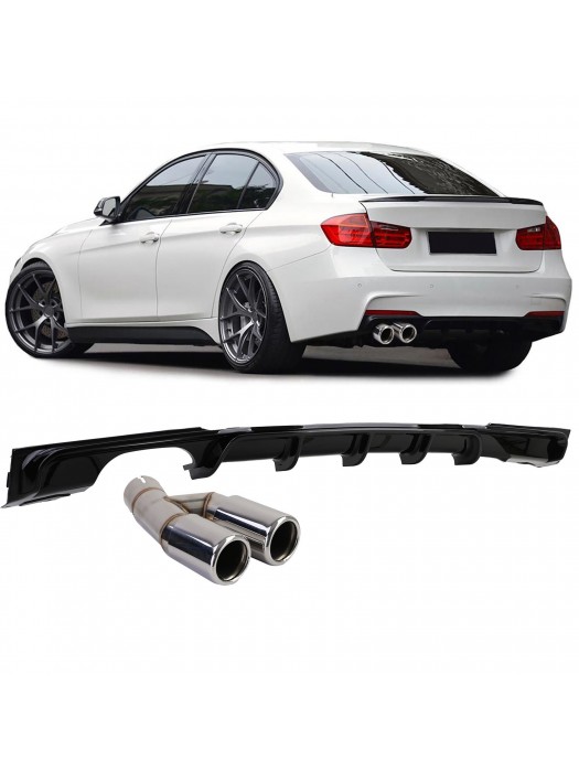 Zadní difuzor BMW 3 F30/F31 (316i/318i/320i) - černý lesklý (chrom koncovky)